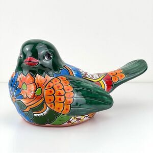 Talavera Bird Folk Art Hand Painted Mexican Pottery Home Decor